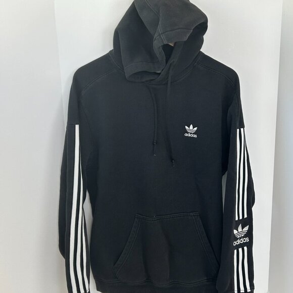 Adidas Other - Adidas Unique Embroidered Black & White Men’s Pullover Hoodie | Size Small | Y2K